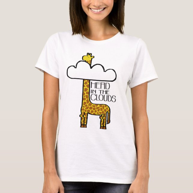 "Head in the Clouds" Giraffe Ladies T-Shirt (Front)
