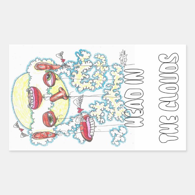 Head In The Clouds Rectangular Sticker (Front)