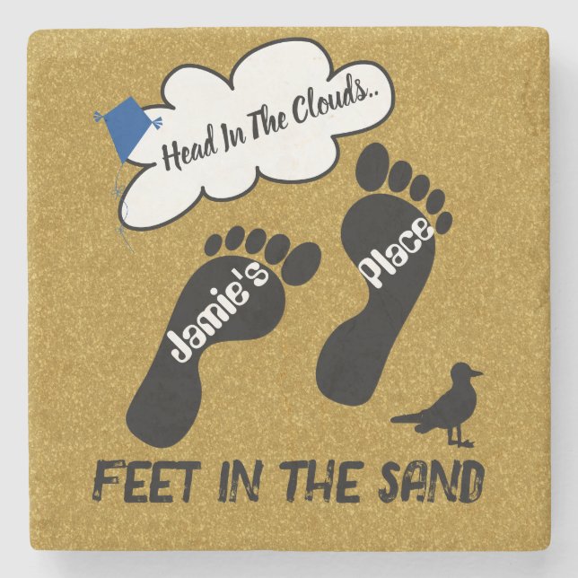 Head In The Clouds  Stone Coaster (Front)
