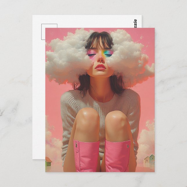 Head in the Clouds Surreal Postcard (Front/Back)