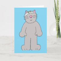 Head Injury Get Well Soon Cartoon Cat