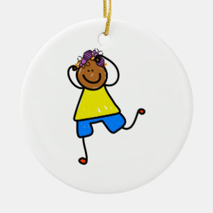 Head Lice Kid Ceramic Tree Decoration