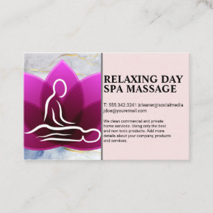 Head Massage Day Spa Lotus Flower Logo Business Card