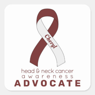 Head & Neck Cancer Advocate White Square Sticker