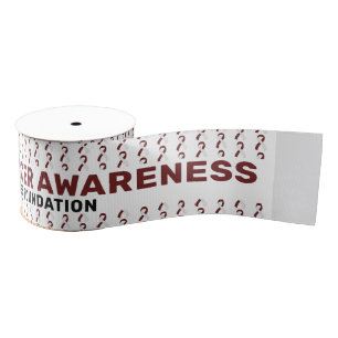 Head & Neck Cancer Awareness Pattern Ribbon Grosgrain Ribbon