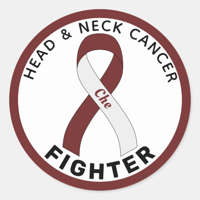  Head & Neck Cancer Fighter Ribbon White Classic Round Sticker (Front)