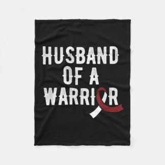 Head Neck Cancer Husband Burgundy Ribbon Awareness Fleece Blanket