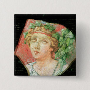 Head of a bacchante 15 cm square badge