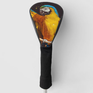 Head of a Blue and Yellow Macaw Golf Head Cover