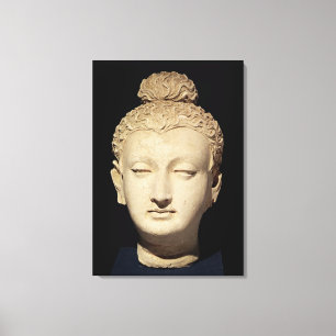 Head of a Buddha, Greco-Buddhist style Canvas Print