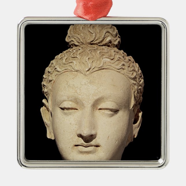 Head of a Buddha, Greco-Buddhist style Metal Tree Decoration (Front)