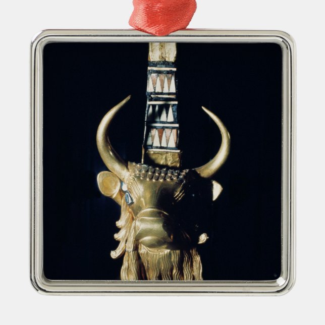 Head of a bull, decoration from a harp (Front)