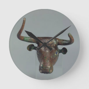 Head of a bull, with Royal Sumerian inscription, m Round Clock