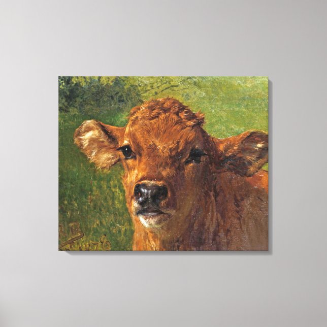Head of a Calf (by Rosa Bonheur) Canvas Print (Front)