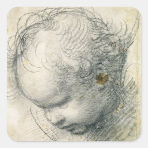 Head of a Cherub Square Sticker