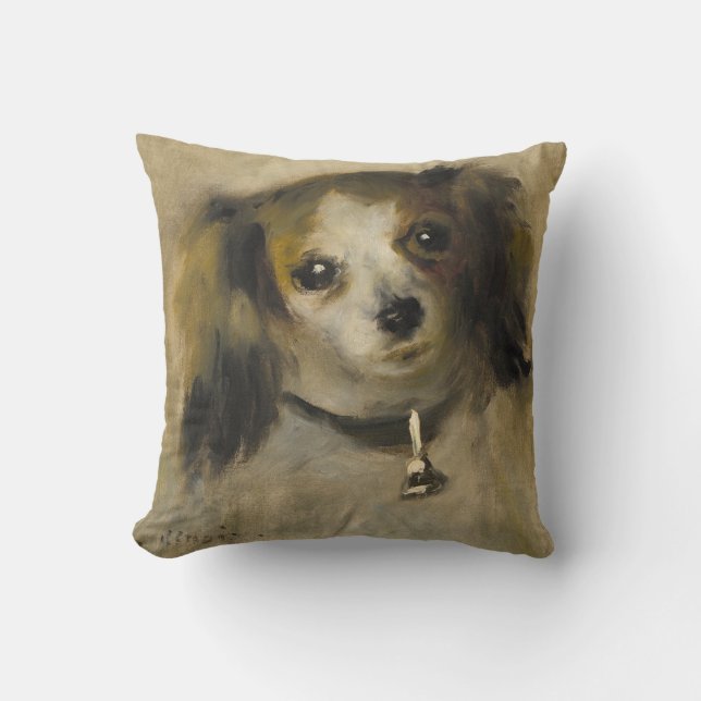 Head of a Dog, 1870 (oil on canvas) Cushion (Front)