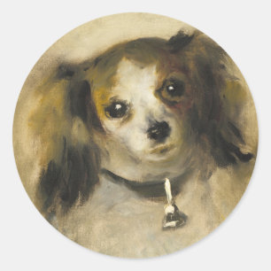 Head of a dog, Auguste Renoir Art Classic Round Sticker