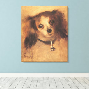 Head of a Dog by Pierre Renoir, Vintage Fine Art Canvas Print