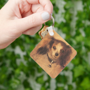 Head of a Dog by Pierre Renoir, Vintage Fine Art Key Ring