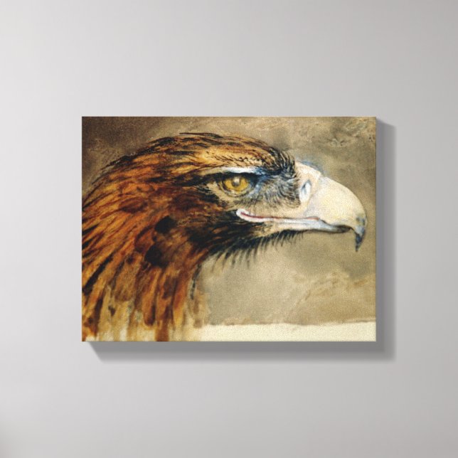 Head of a Golden Eagle (by John Ruskin) Canvas Print (Front)