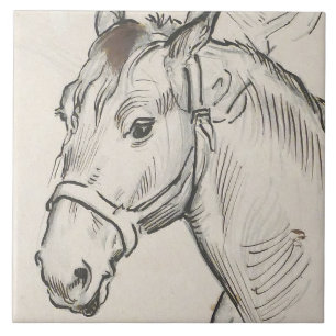 Head of a Horse (by Alfred Dehodencq) Tile