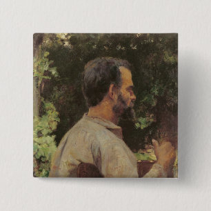 Head of a Man, Monsieur Etienne Devismes, 1882 15 Cm Square Badge