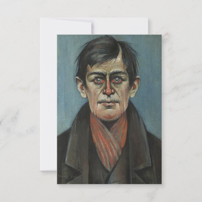 Head of a Man with Red Eyes (by L.S. Lowry) Card (Front)