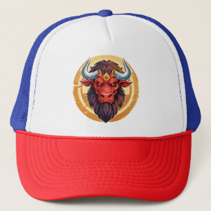 Head of a minotaur from greek mythology trucker hat