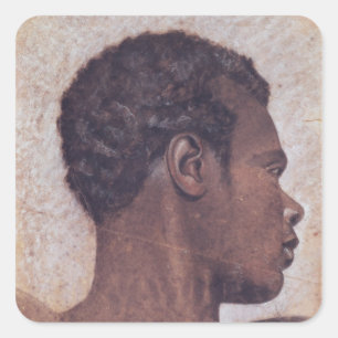 Head of a Negro Square Sticker
