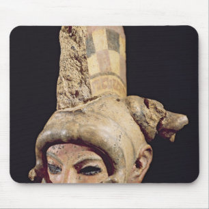 Head of a warrior wearing a helmet mouse pad