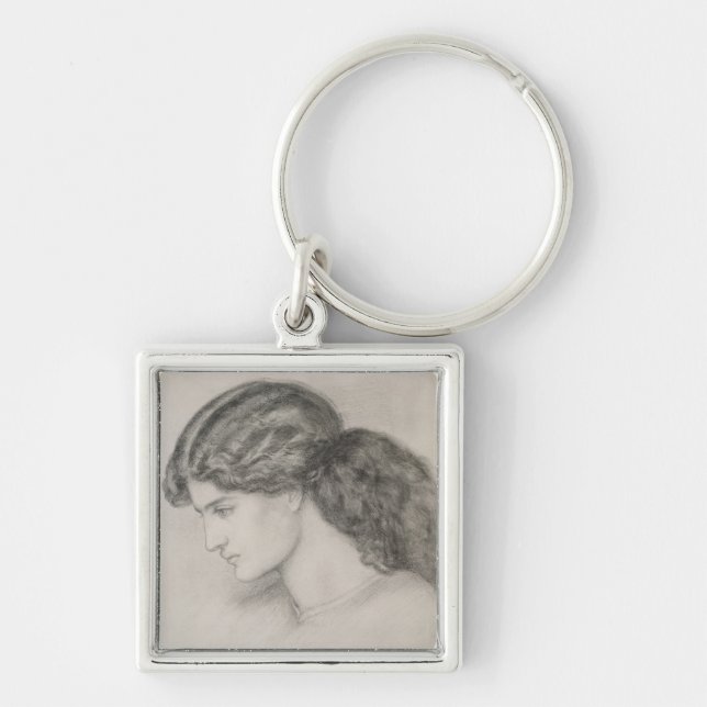Head of a Woman, 1861 (pencil on paper) Key Ring (Front)