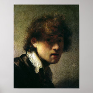 Head of a Young Man or Self Portrait, 1629 Poster