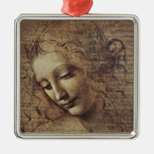 Head of a Young Woman with Tousled Hair or, Leda Metal Tree Decoration
