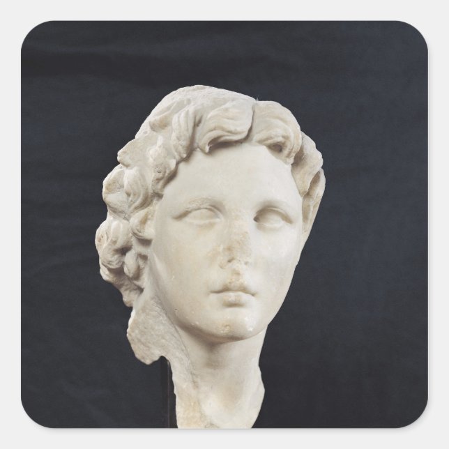 Head of Alexander the Great Square Sticker (Front)