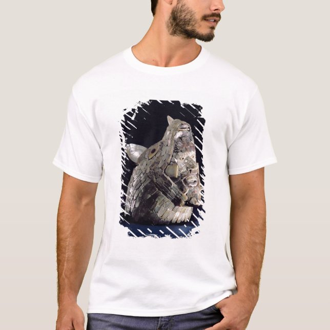 Head of an animal with human head in open jaws T-Shirt (Front)