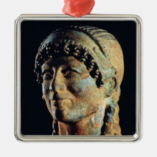 Head of an Etruscan Woman Metal Tree Decoration