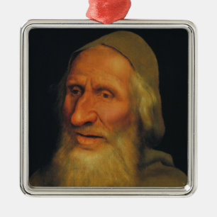 Head of an Old Man (by Quentin Metsys) Metal Tree Decoration