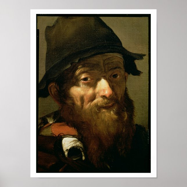 Head of an Old Man, detail of Portrait of an Old M Poster (Front)