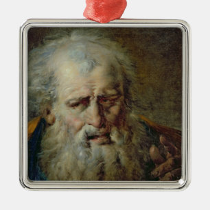 Head of an Old Man Metal Tree Decoration