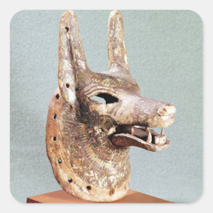 Head of Anubis, with a hinged jaw Square Sticker