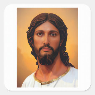Head of Christ by Mark Edward Westerfield after MB Square Sticker