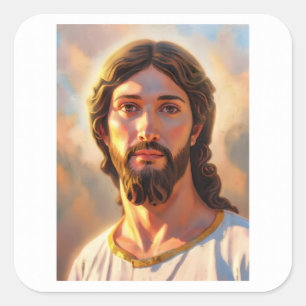 Head of Christ by Mark Edward Westerfield after MB Square Sticker