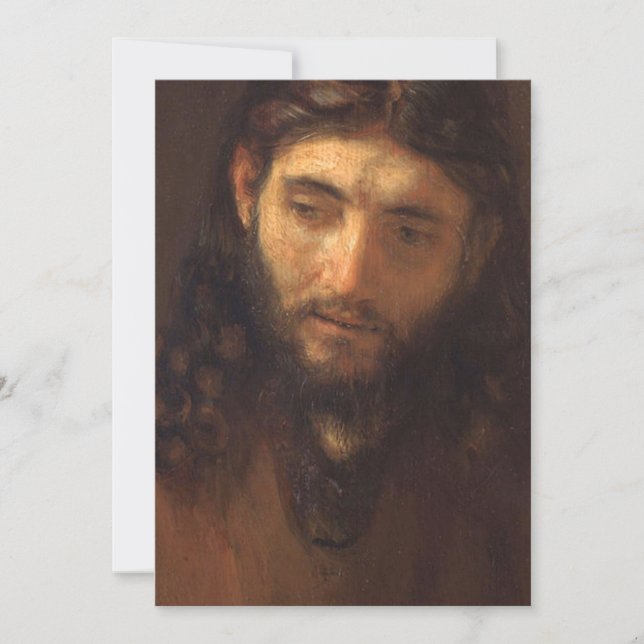 Head Of Christ By Rembrandt 1648 Invitation (Front)