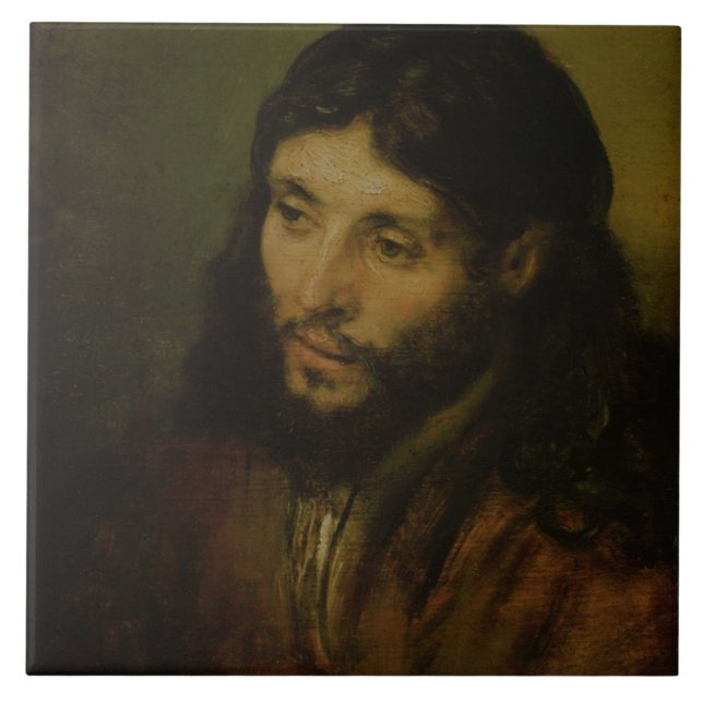 Head of Christ, c.1648 (oil on canvas) Tile (Front)