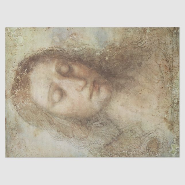 Head of Christ (Christianity) (Leonardo da Vinci) Tissue Paper (Front)