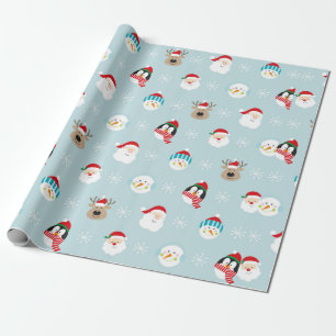 Head of christmas character pattern, christmas gif wrapping paper