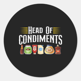 Head Of Condiments Barbecue Grill Bbq Party Meat C Classic Round Sticker