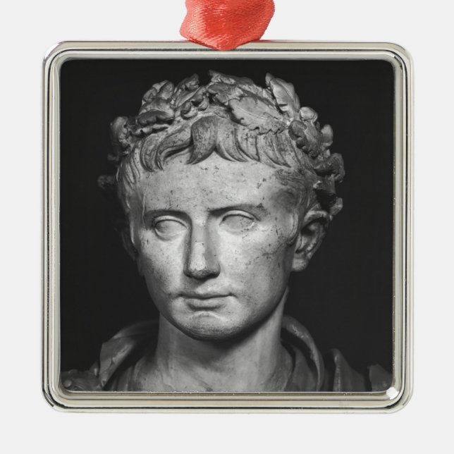 Head of Emperor Augustus Metal Tree Decoration (Front)