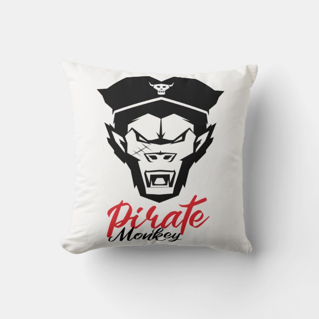 Head of Pirate Monkey T-Shirt Cushion (Front)