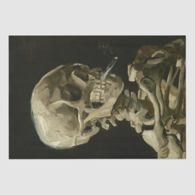 Head of Skeleton with Cigarette by Van Gogh Tissue Paper (Front)